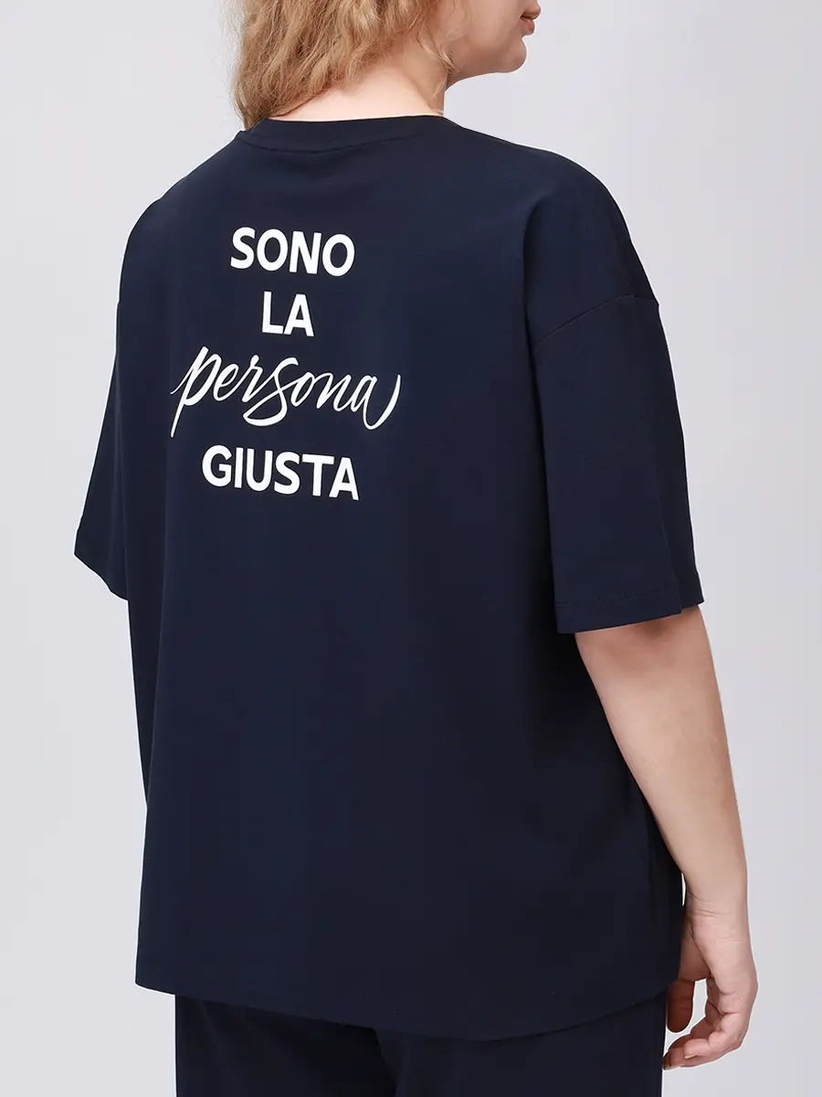 Футболка хлопковая PERSONA BY MARINA RINALDI 2523976031 002 297 Синий  Фото 3