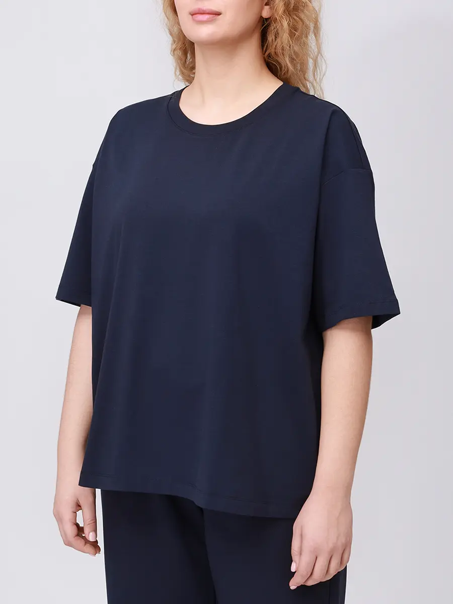 Футболка хлопковая PERSONA BY MARINA RINALDI 2523976031 002 297 Синий  Фото 4