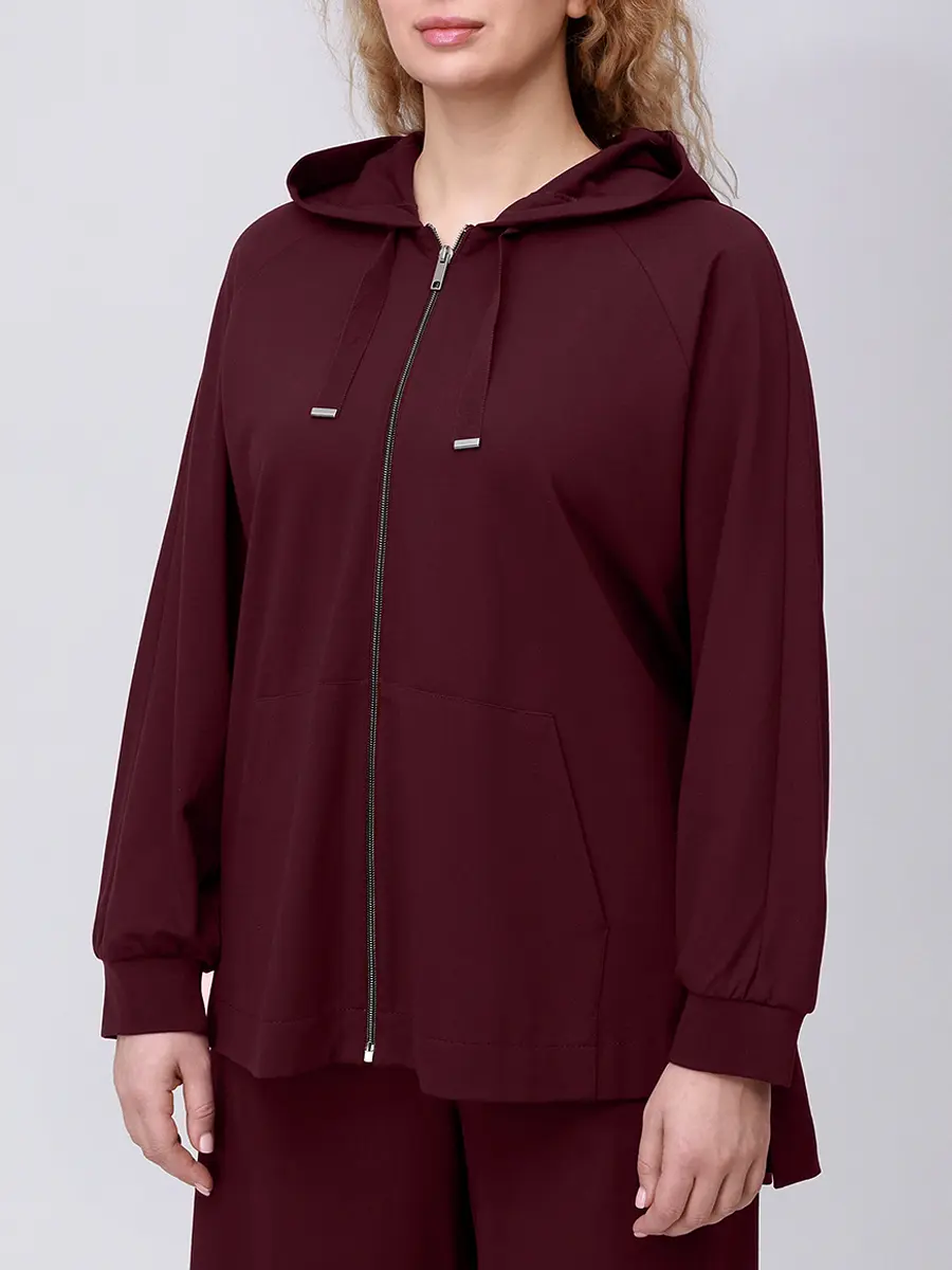 Олимпийка из вискозы PERSONA BY MARINA RINALDI 2523916091 014 1425 Бордовый  Фото 4