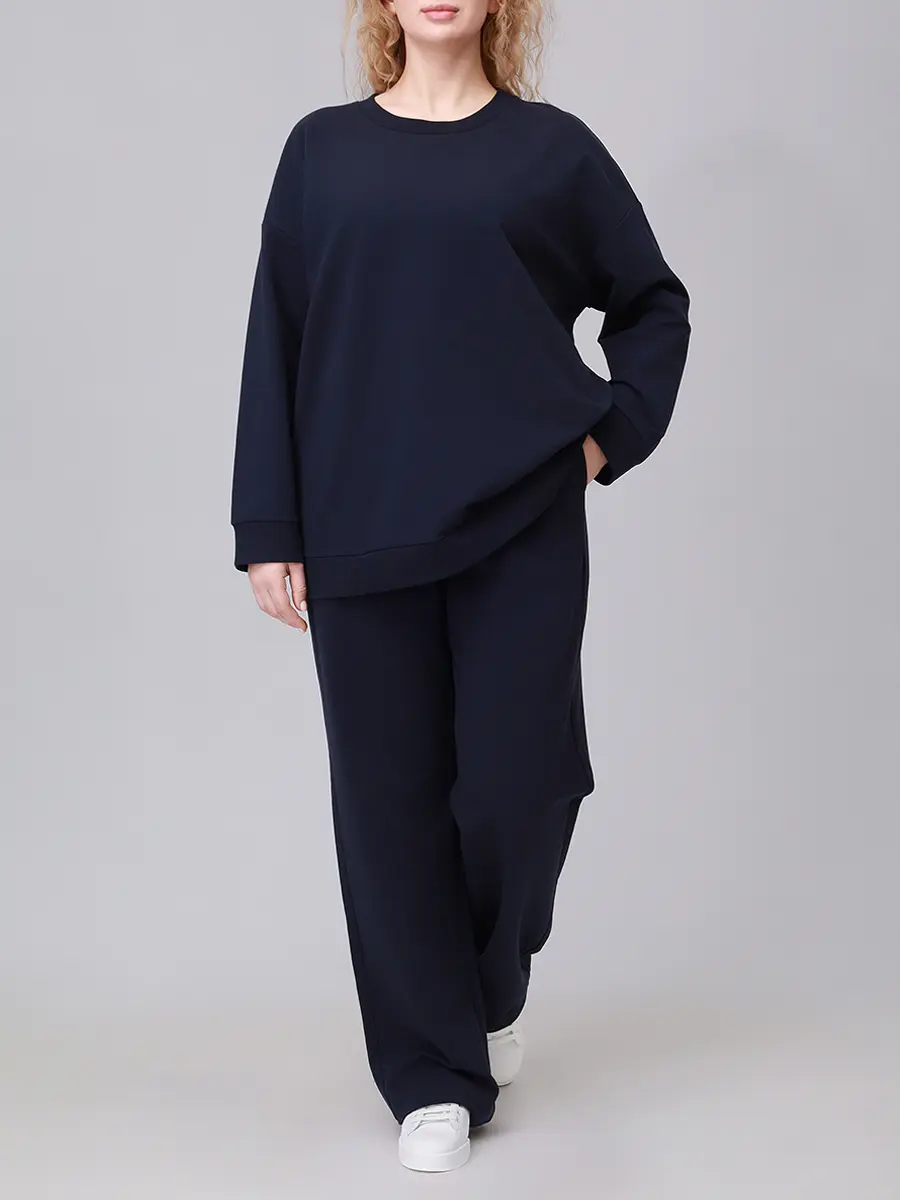 Брюки хлопковые PERSONA BY MARINA RINALDI 2523786111 001 044 Синий  Фото 2