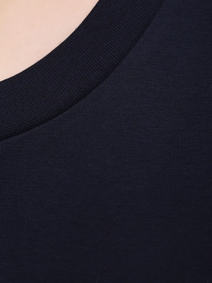 Толстовка хлопковая PERSONA BY MARINA RINALDI 2523926031 001 044 Темно- Синий  Фото 5