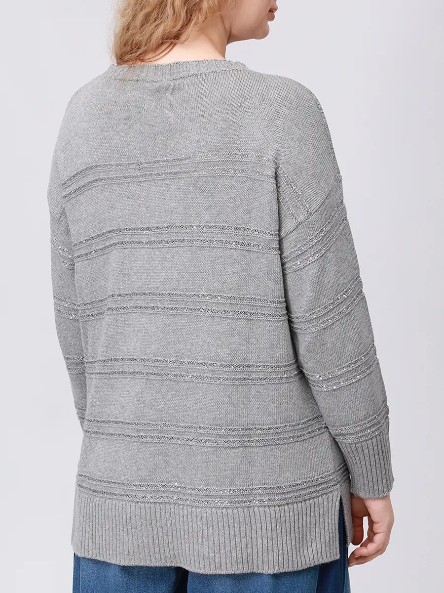 Джемпер вязаный PERSONA BY MARINA RINALDI 2523366071 001 018 Серый  Фото 3