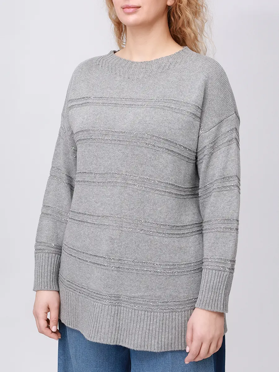 Джемпер вязаный PERSONA BY MARINA RINALDI 2523366071 001 018 Серый  Фото 4