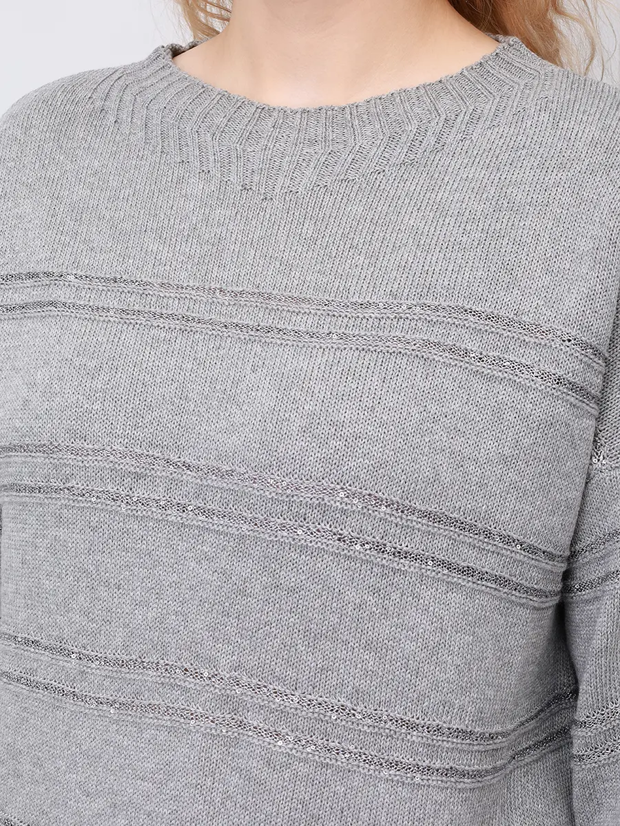 Джемпер вязаный PERSONA BY MARINA RINALDI 2523366071 001 018 Серый  Фото 5