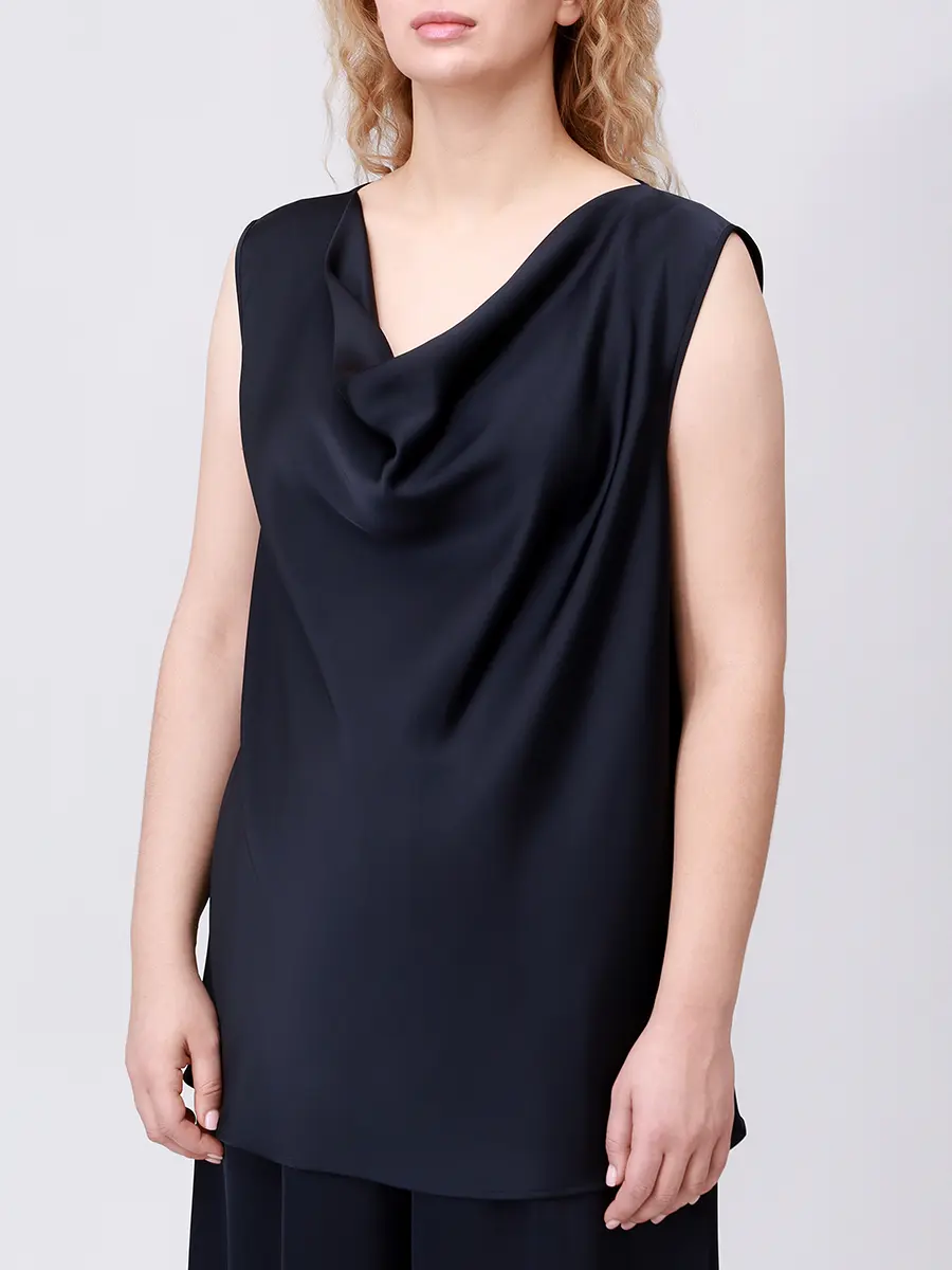 

Топ атласный, Синий, 2523116111 003 1260 Темно-