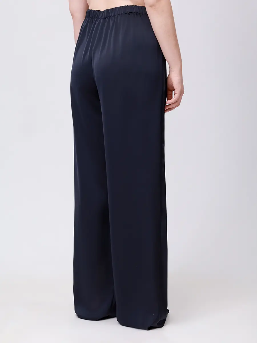 Брюки атласные PERSONA BY MARINA RINALDI 2523136171 003 1260 Темно- Синий  Фото 3