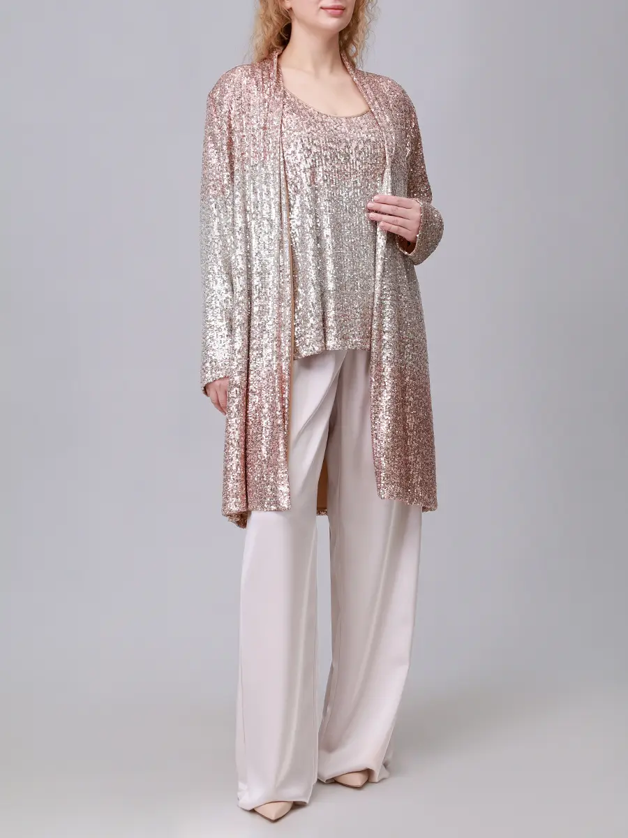 Кардиган с пайетками PERSONA BY MARINA RINALDI 2523126051 002 1800 Золотой  Фото 2