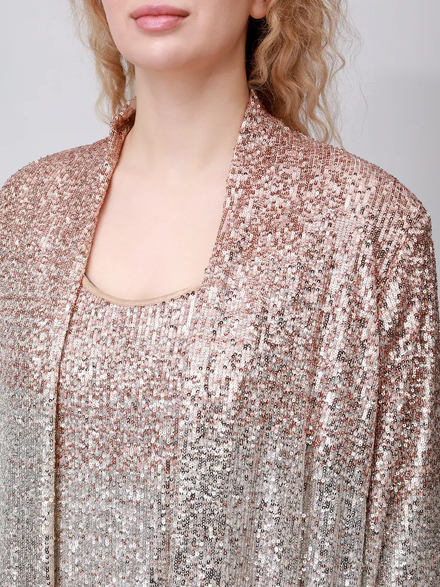 Кардиган с пайетками PERSONA BY MARINA RINALDI 2523126051 002 1800 Золотой  Фото 5