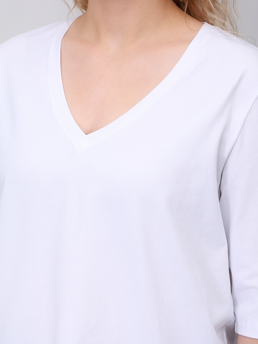 Футболка хлопковая PERSONA BY MARINA RINALDI 2523976111 001 1286 Белый  Фото 5