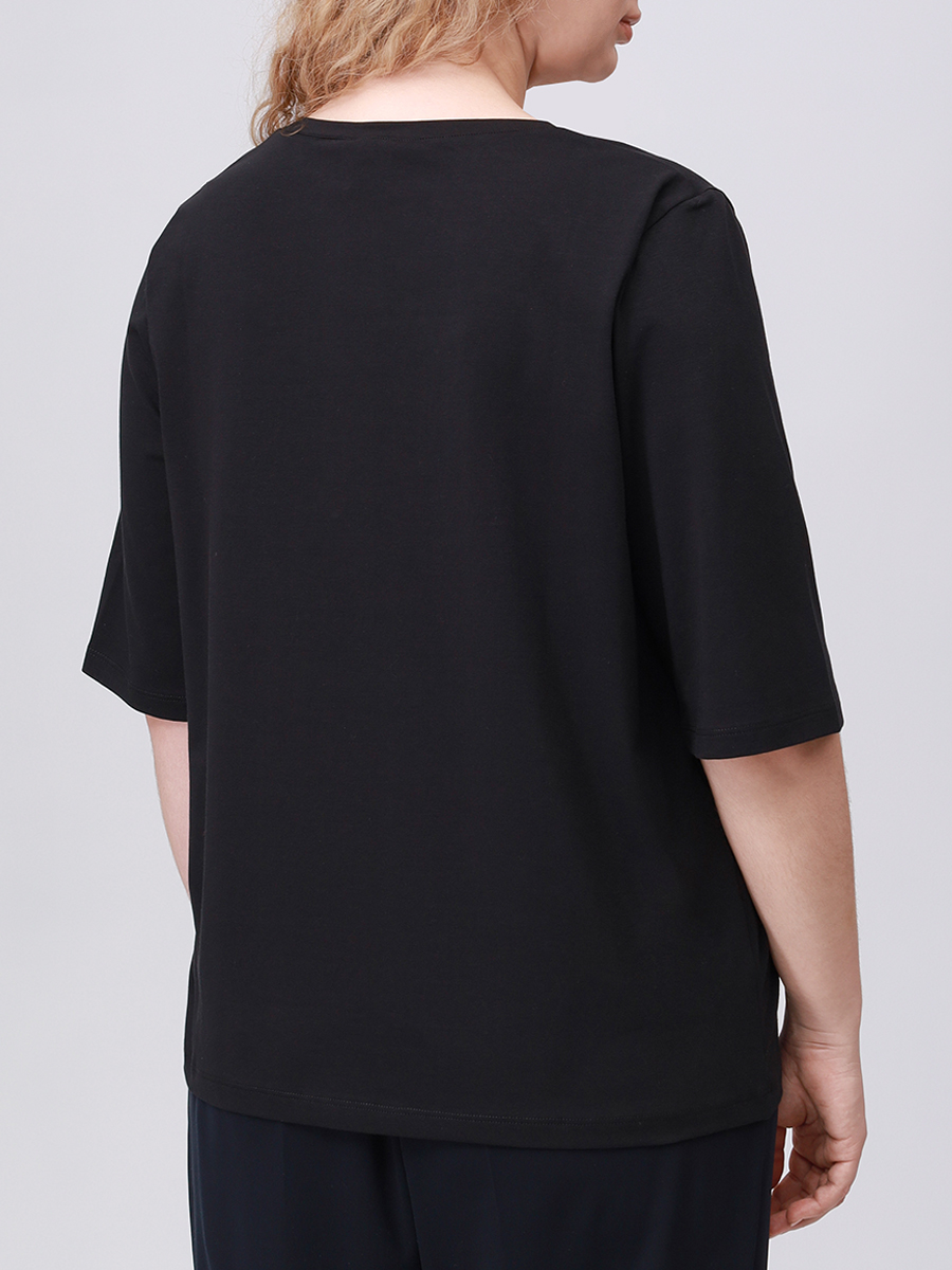 Футболка хлопковая PERSONA BY MARINA RINALDI 2523976111 004 1286 Черный  Фото 3