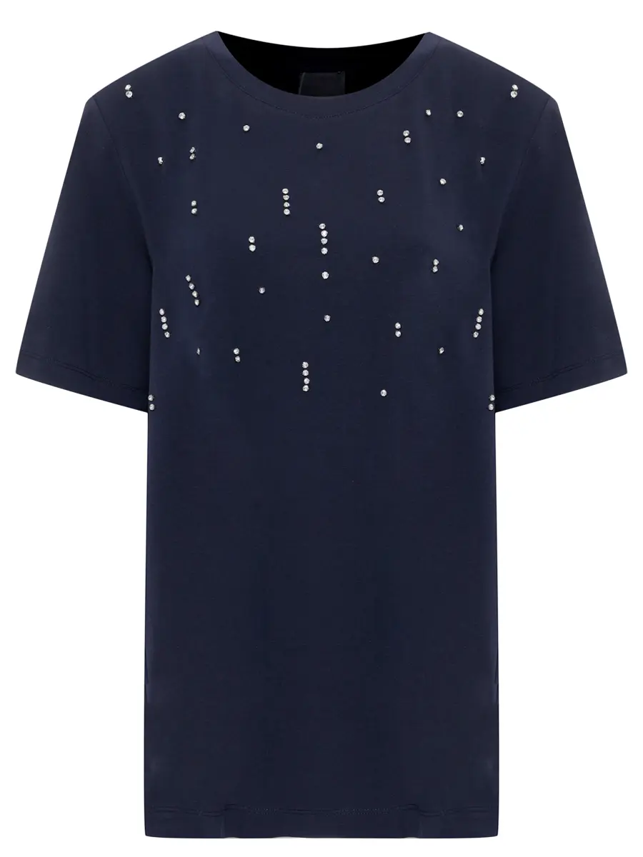 Футболка с кристаллами PERSONA BY MARINA RINALDI 2523976011 005 297 Синий 