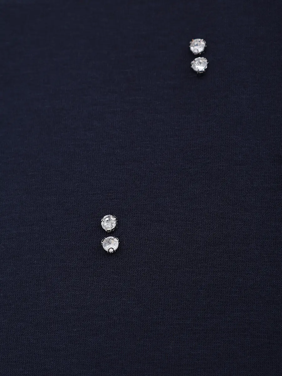 Футболка с кристаллами PERSONA BY MARINA RINALDI 2523976011 005 297 Синий  Фото 6