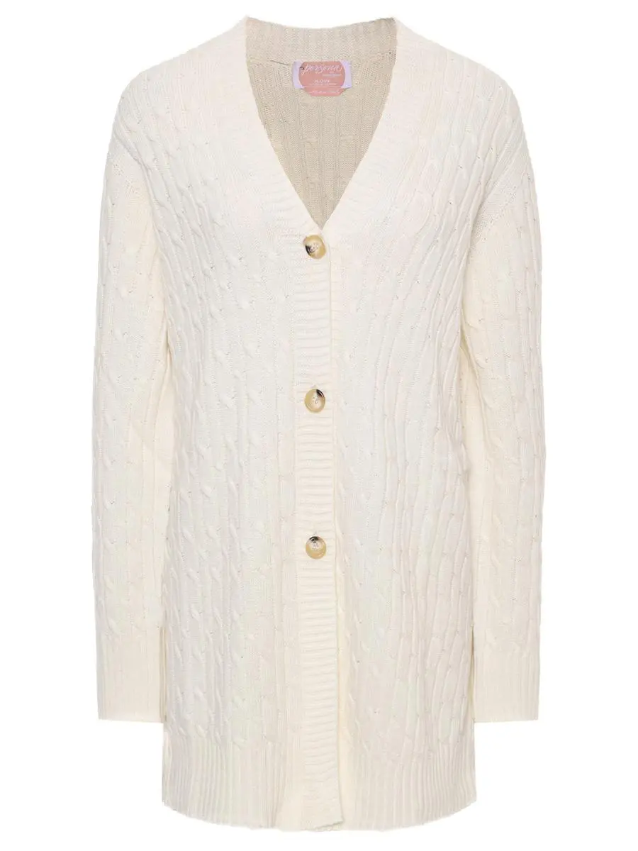 Кардиган вязаный PERSONA BY MARINA RINALDI 2523346155 001 019 Белый 