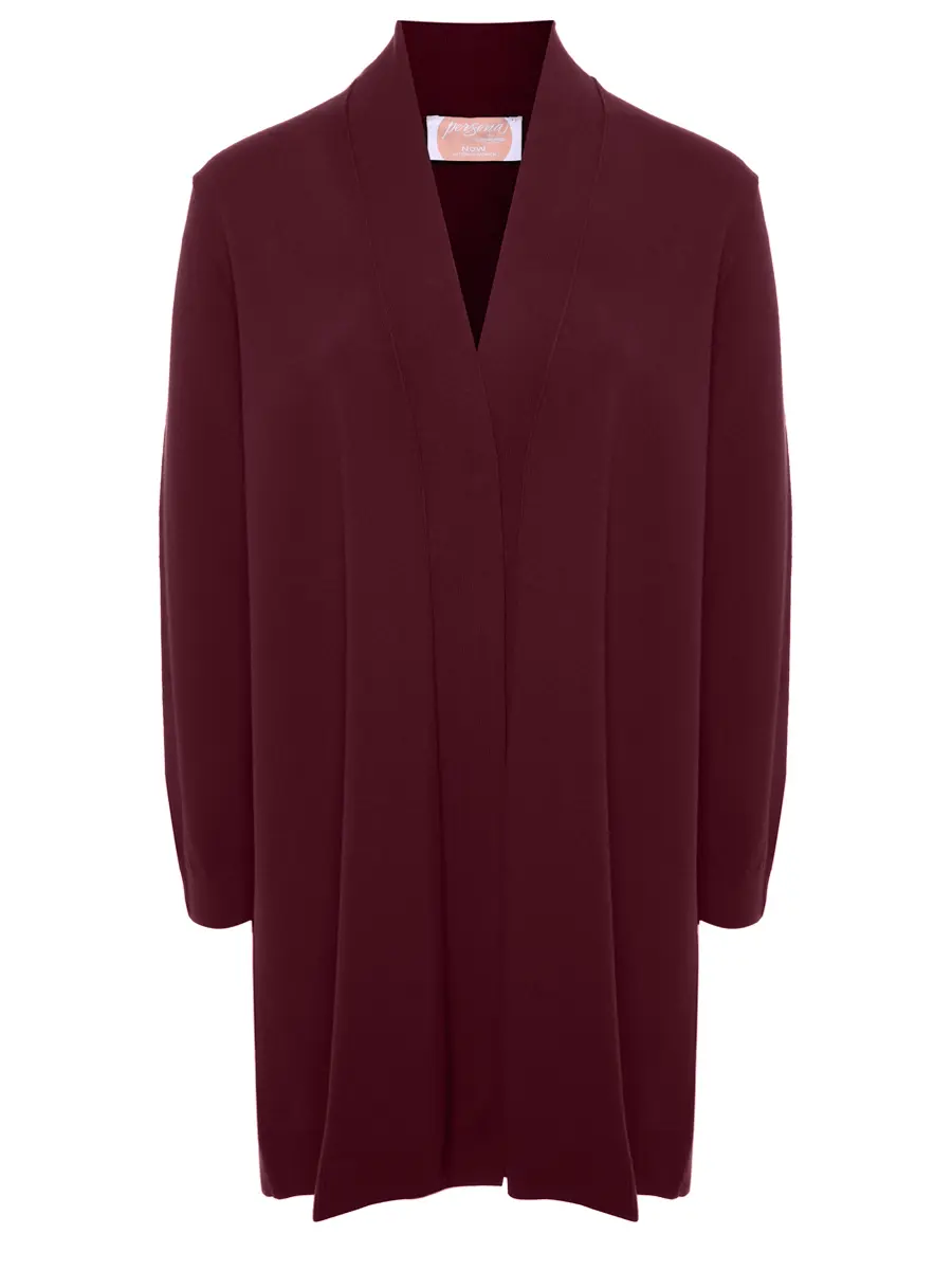 Кардиган из вискозы PERSONA BY MARINA RINALDI 2523346015 004 014 Бордовый 