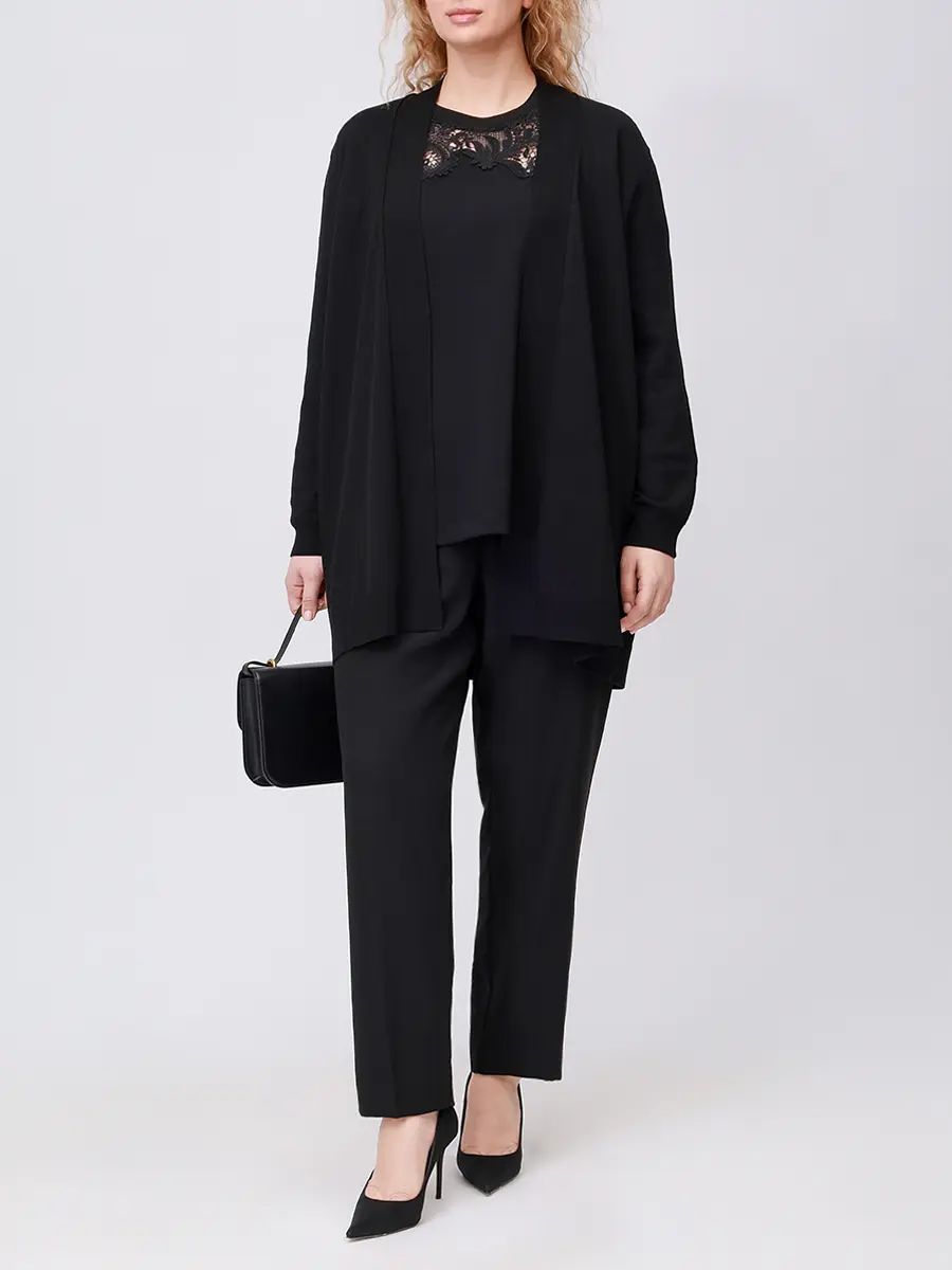 Кардиган из вискозы PERSONA BY MARINA RINALDI 2523346015 006 014 Черный  Фото 2