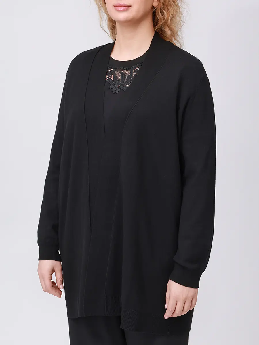 Кардиган из вискозы PERSONA BY MARINA RINALDI 2523346015 006 014 Черный  Фото 4