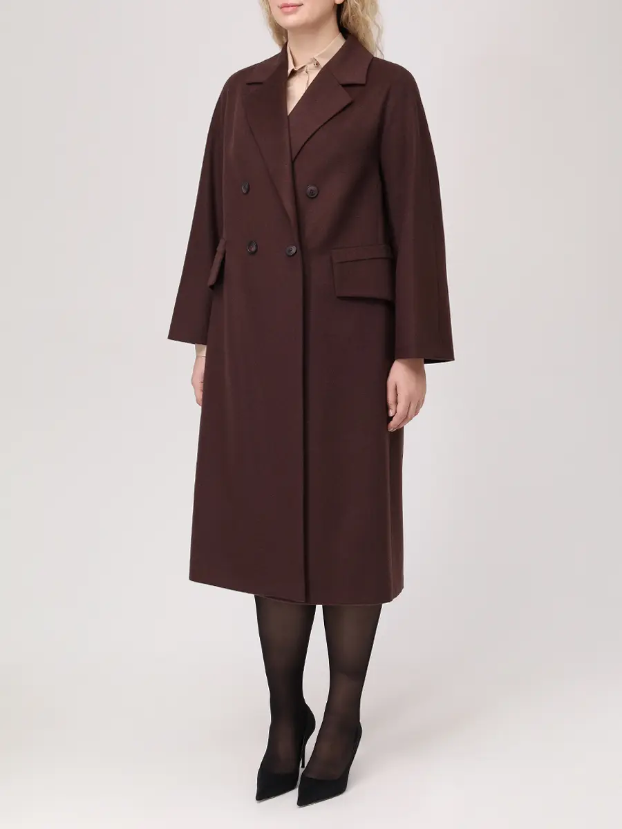 Пальто шерстяное ELISABETTA 75-80 7131/55 Бордовый  Фото 4