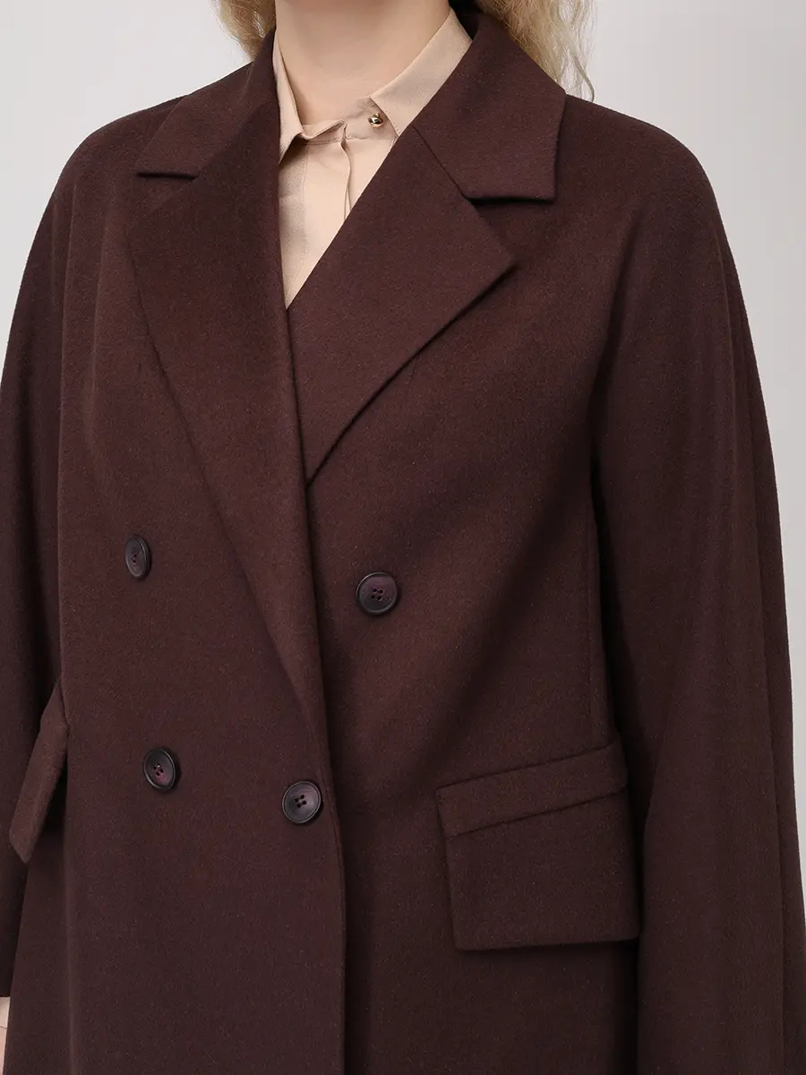 Пальто шерстяное ELISABETTA 75-80 7131/55 Бордовый  Фото 5