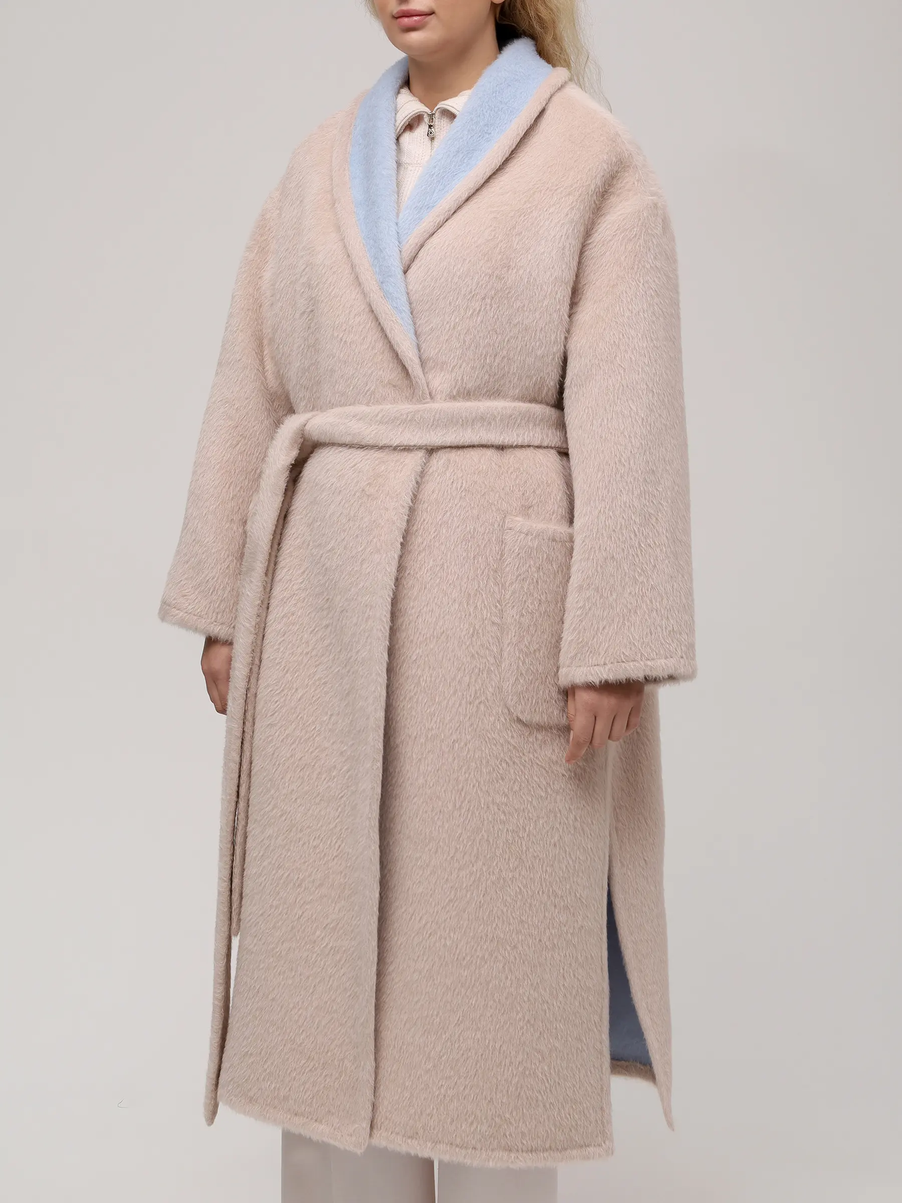 Пальто из шерсти альпака ELISABETTA 77-28 280440/844 Бежевый  Фото 4