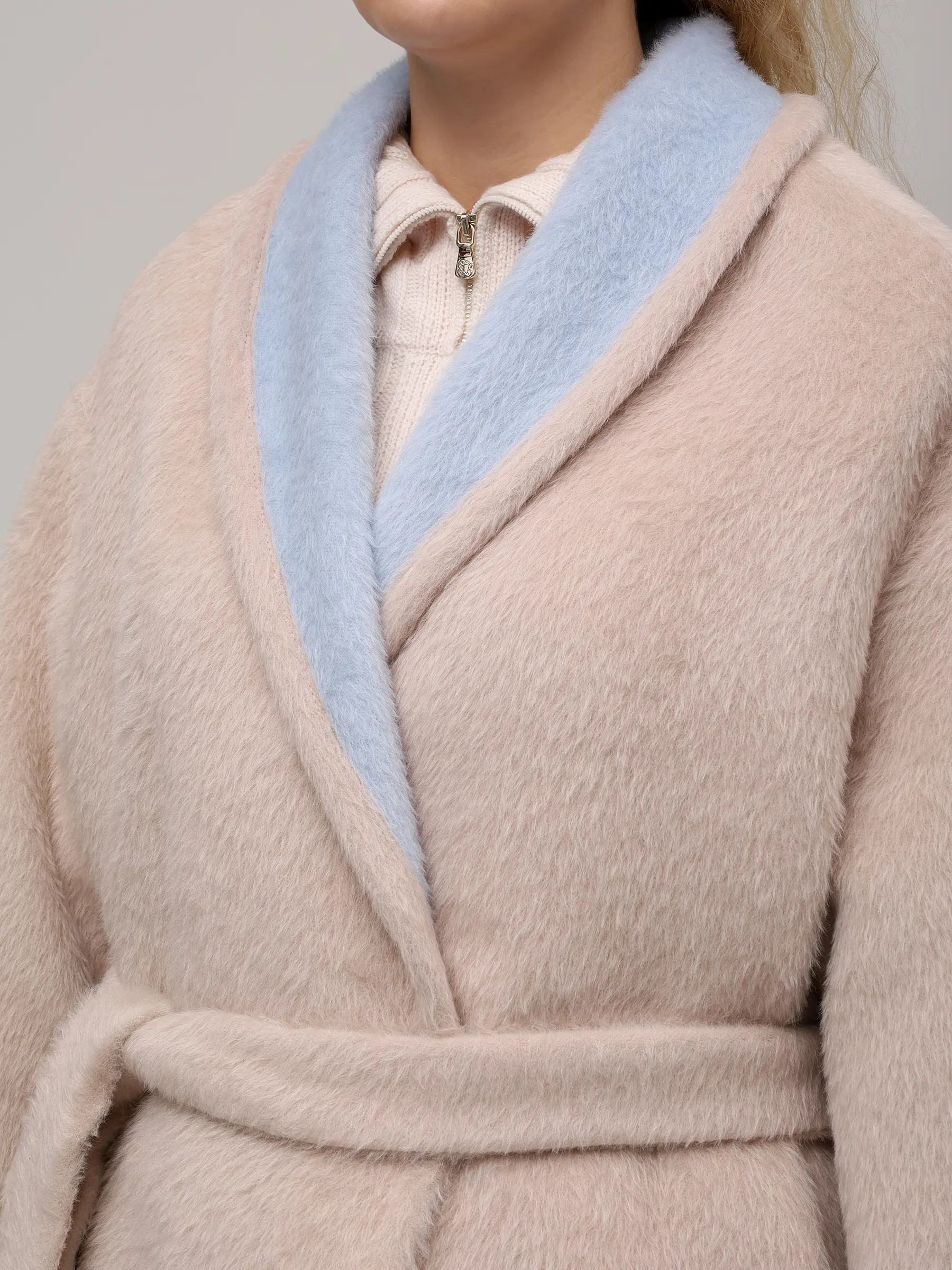 Пальто из шерсти альпака ELISABETTA 77-28 280440/844 Бежевый  Фото 5