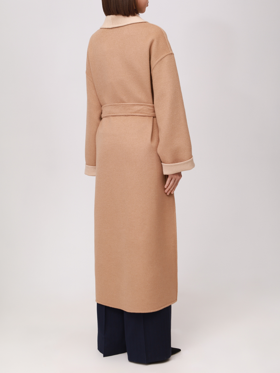 

Пальто из кашемира и шерсти, Бежевый, 77-28 8/75