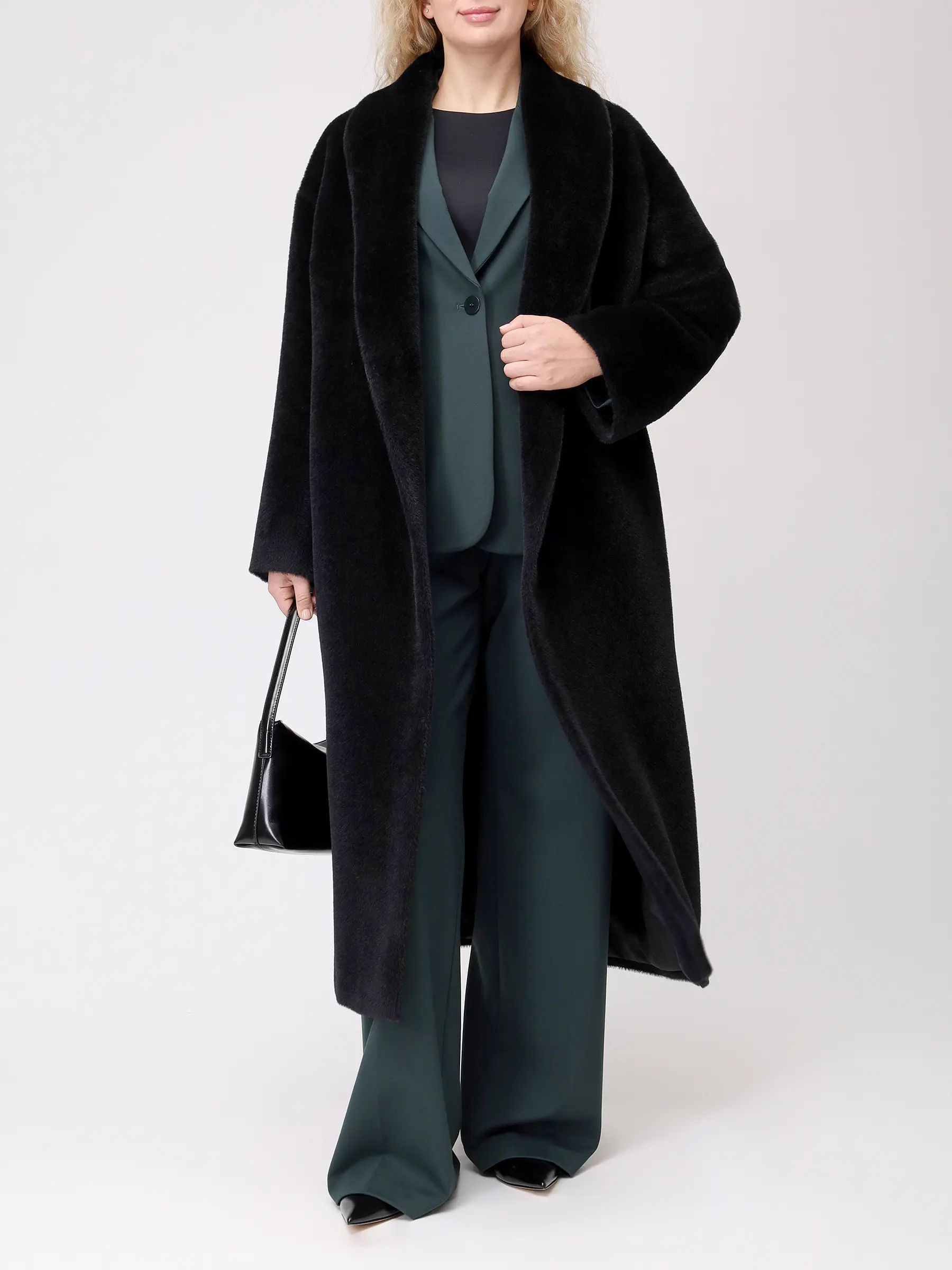 

Пальто из шерсти альпака, Черный, 75-60 65/70