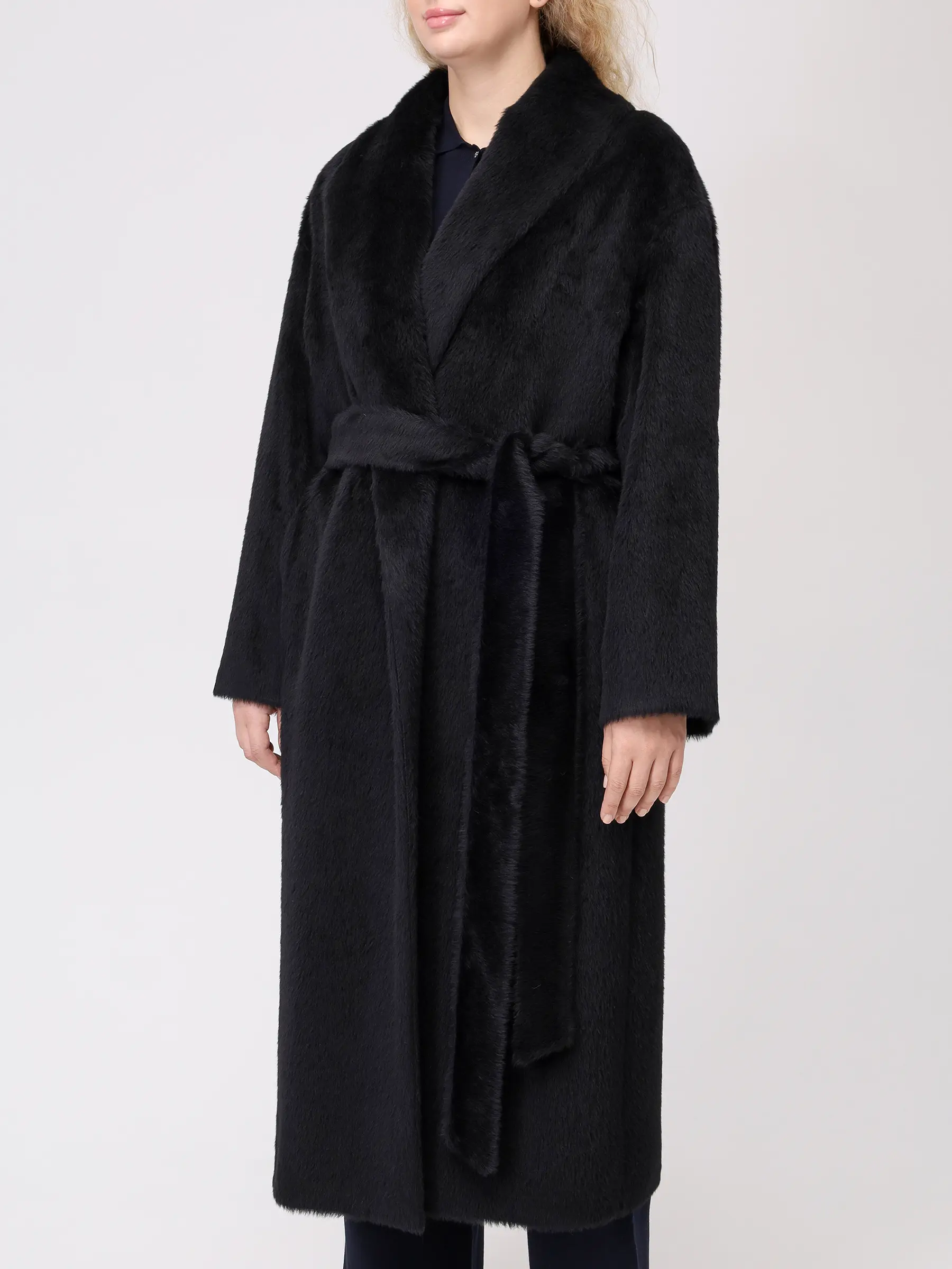 Пальто из шерсти альпака ELISABETTA 75-60 65long/70 Черный  Фото 4