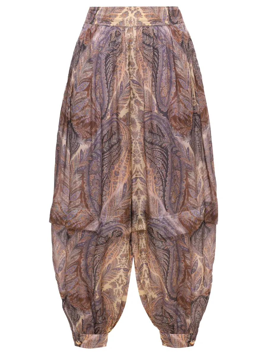 Брюки шелковые ZIMMERMANN 4843PF251/DENP Коричневый 