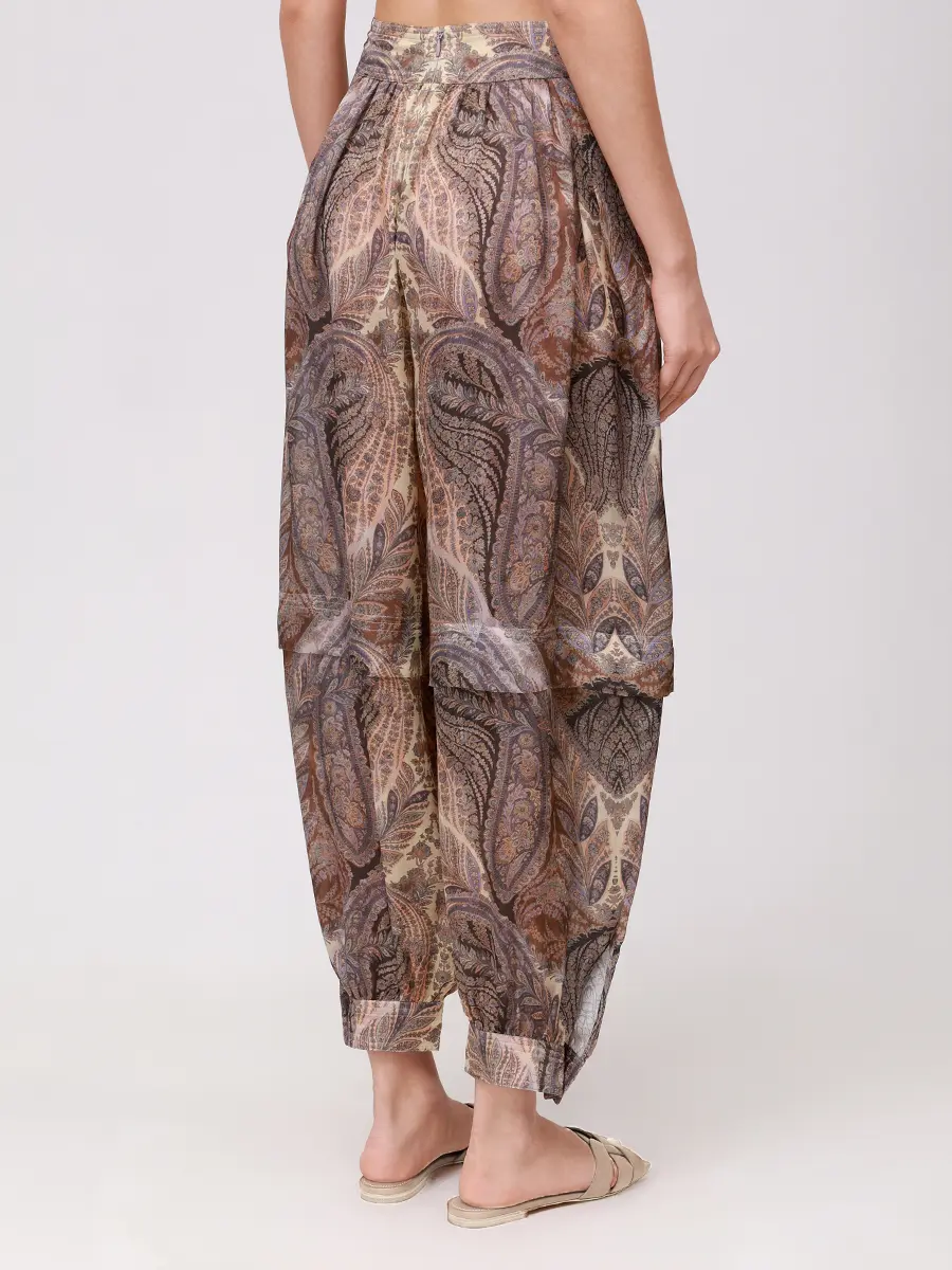 Брюки шелковые ZIMMERMANN 4843PF251/DENP Коричневый  Фото 3