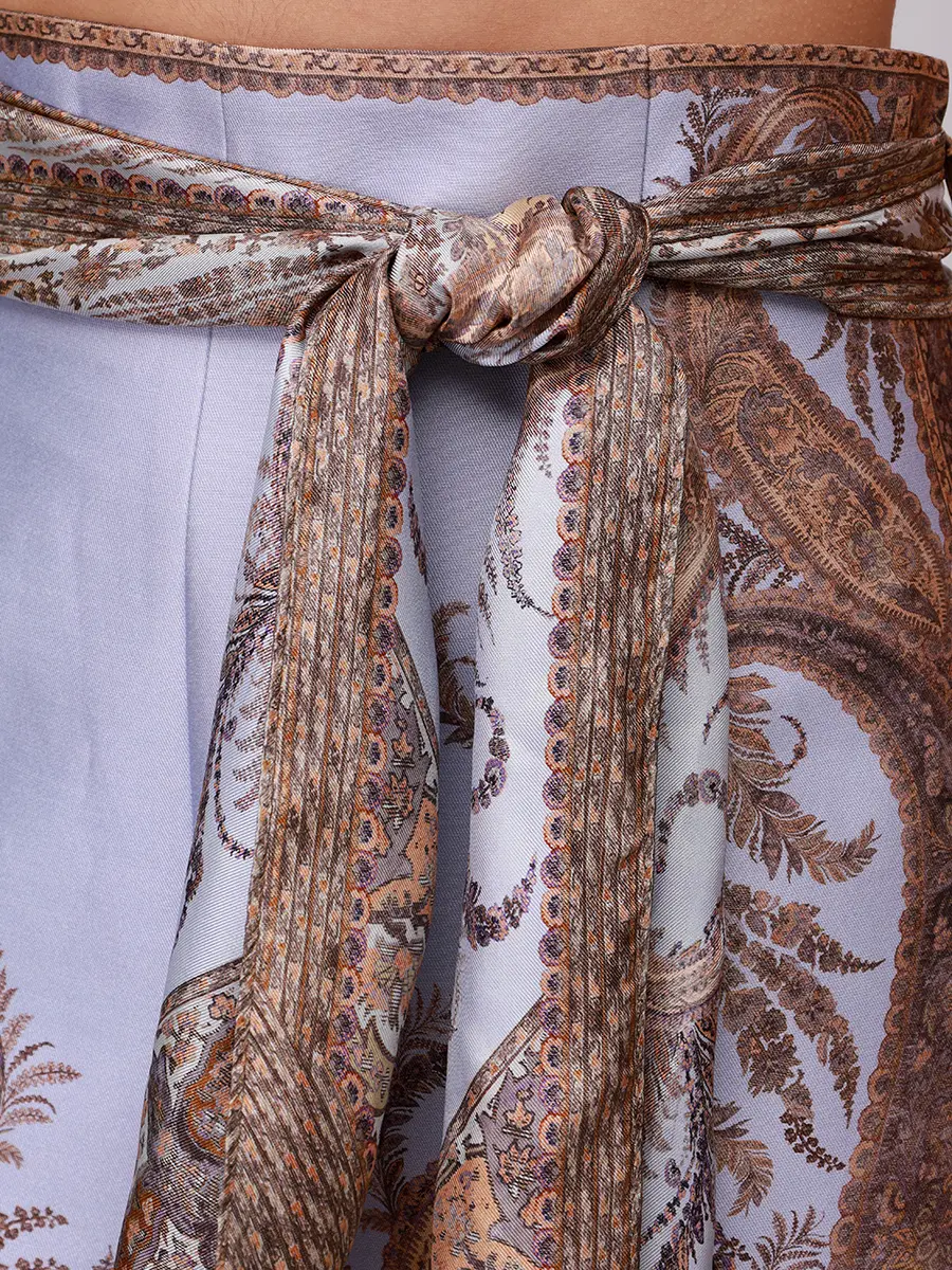 Шорты из шелка и хлопка ZIMMERMANN 5214AF251/LPSL Голубой  Фото 5