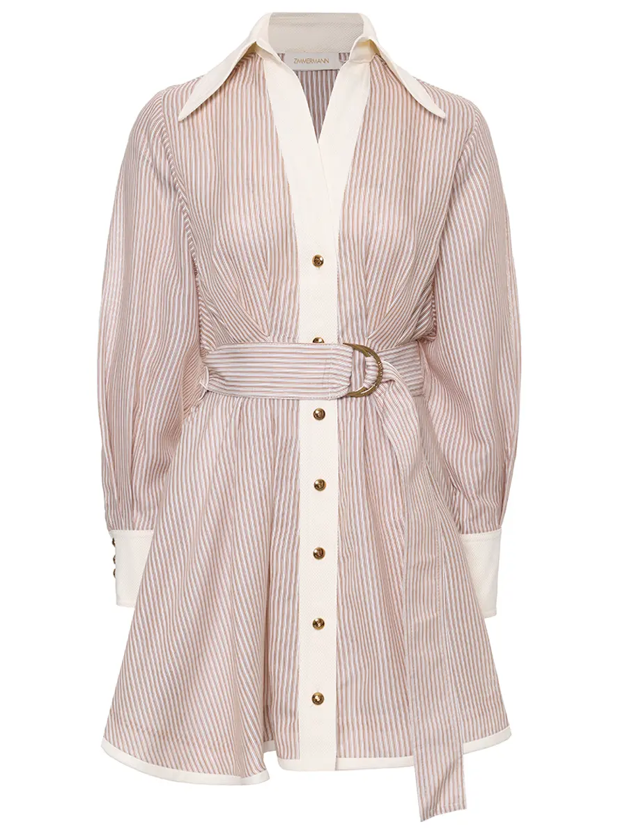 Платье хлопковое ZIMMERMANN 1154DF251 Бежевый 