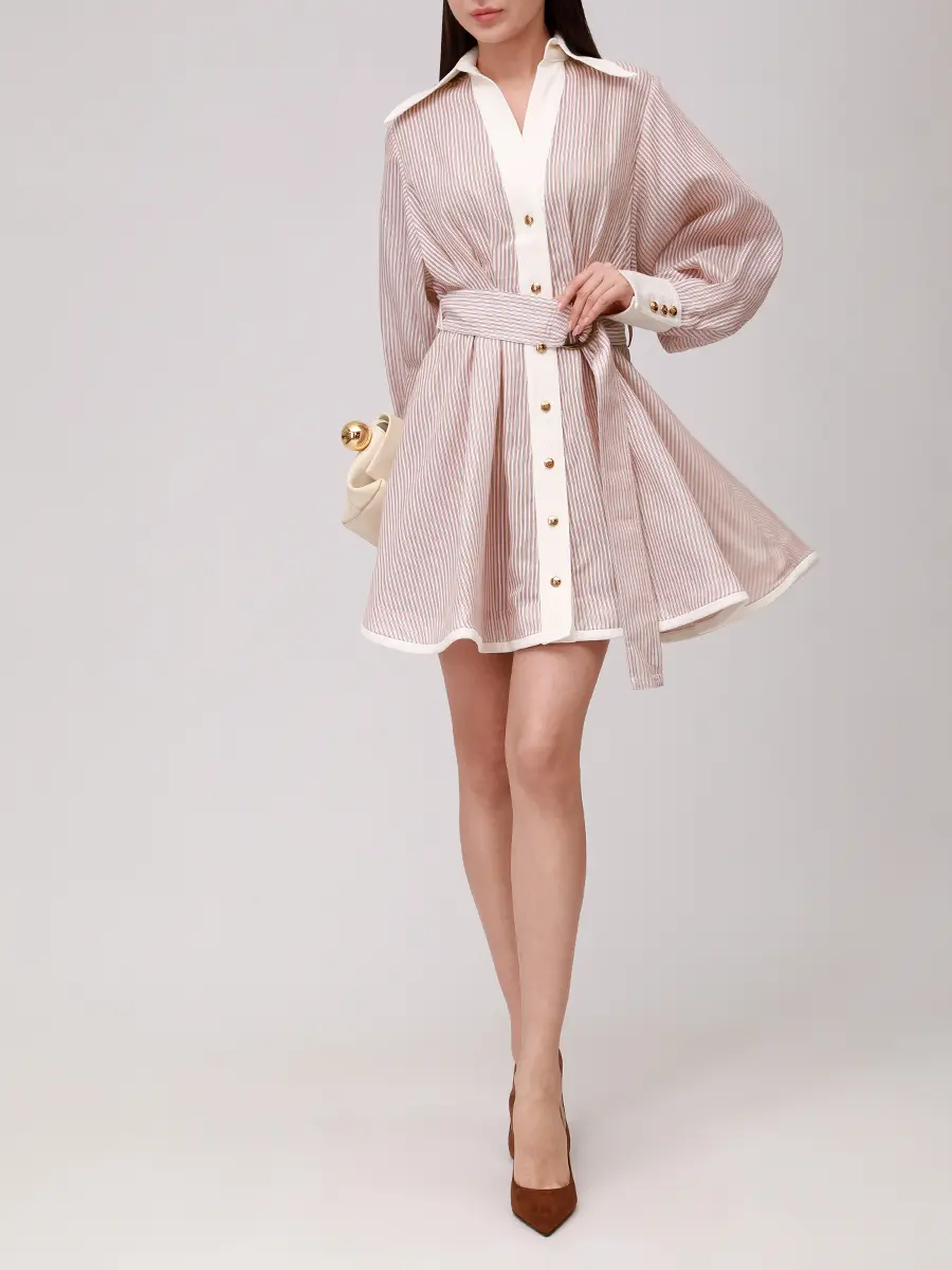 Платье хлопковое ZIMMERMANN 1154DF251 Бежевый  Фото 2