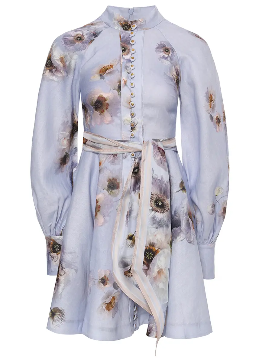 

Платье льняное, Голубой, 3970DF251/LILPP