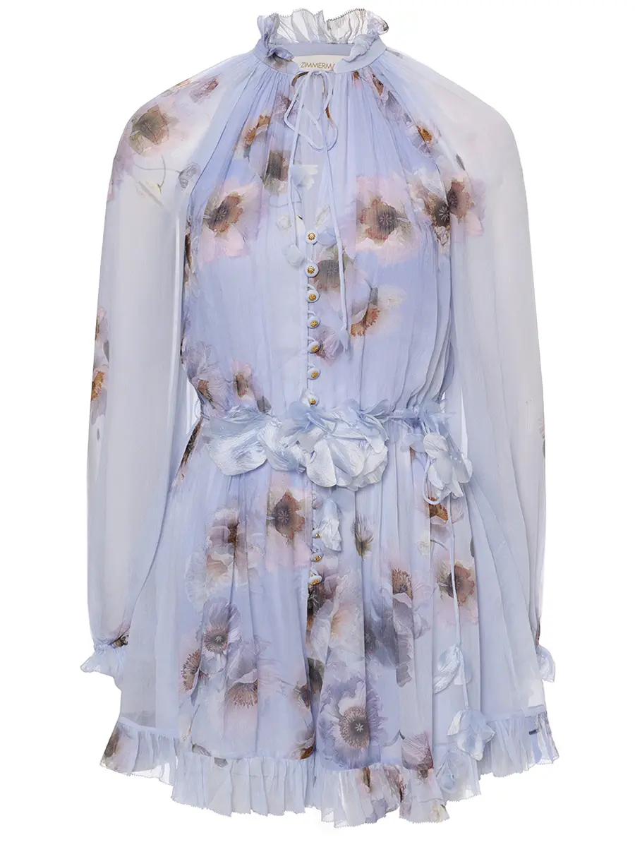 Комбинезон из вискозы ZIMMERMANN 3688YF251/LILPP Голубой 