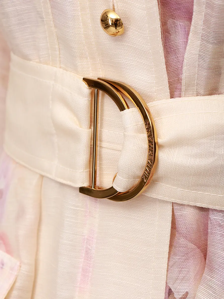 Платье из шелка и льна ZIMMERMANN 5153DF251/CRF Принт  Фото 6