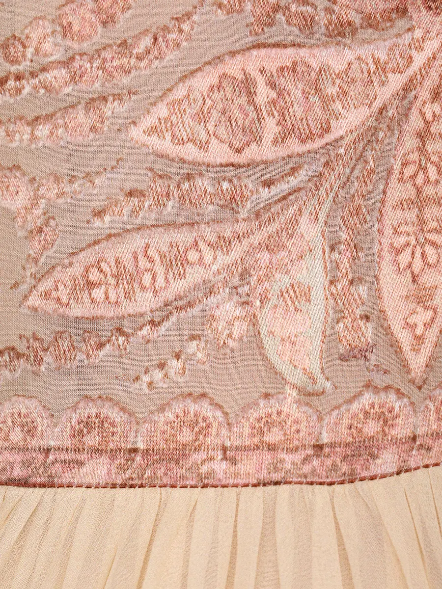 Платье из вискозы и шелка ZIMMERMANN 5072DF251/CMP Бежевый  Фото 6