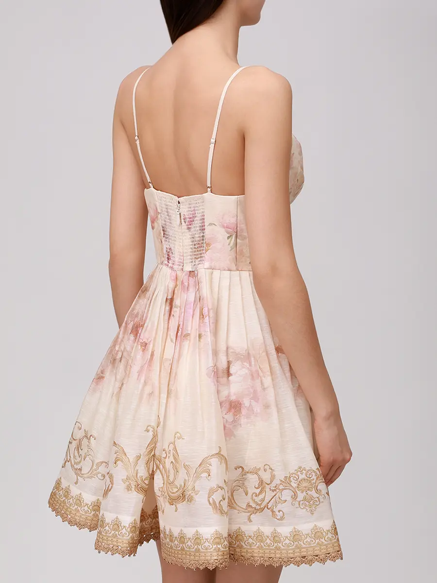 Платье из шелка и льна ZIMMERMANN 5302DF251/CPNY Цветочный принт  Фото 3