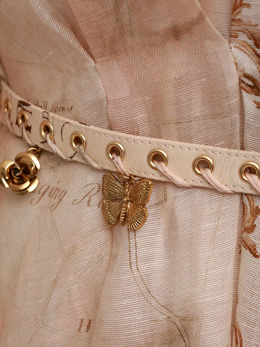 

Платье из шелка и льна, Принт, 5351DF252/MPR