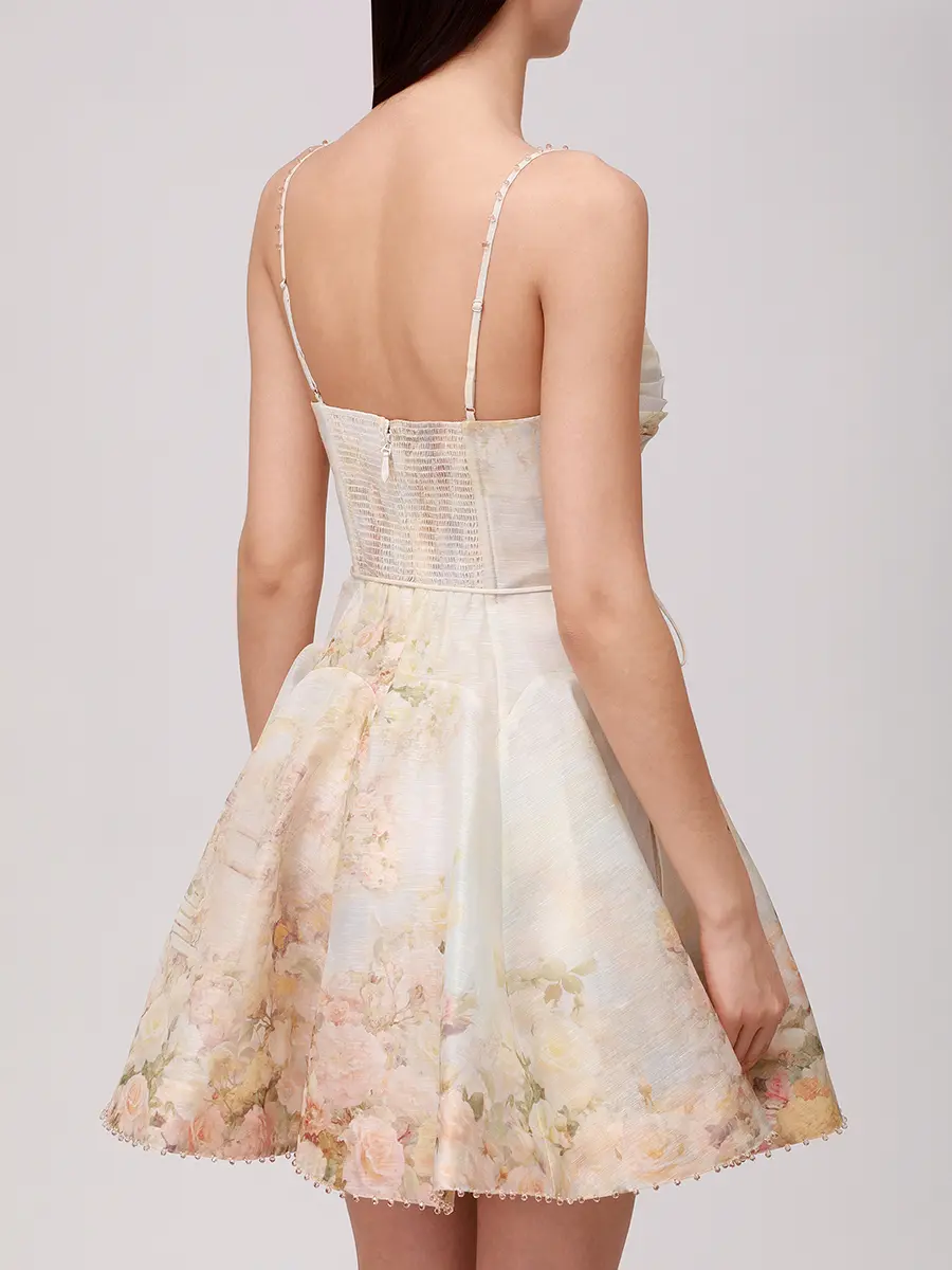 Платье из шелка и льна ZIMMERMANN 5175DF252/RARB Цветочный принт  Фото 3