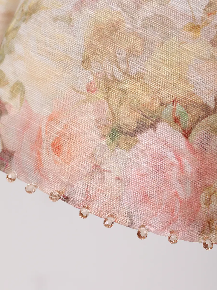 Платье из шелка и льна ZIMMERMANN 5175DF252/RARB Цветочный принт  Фото 6