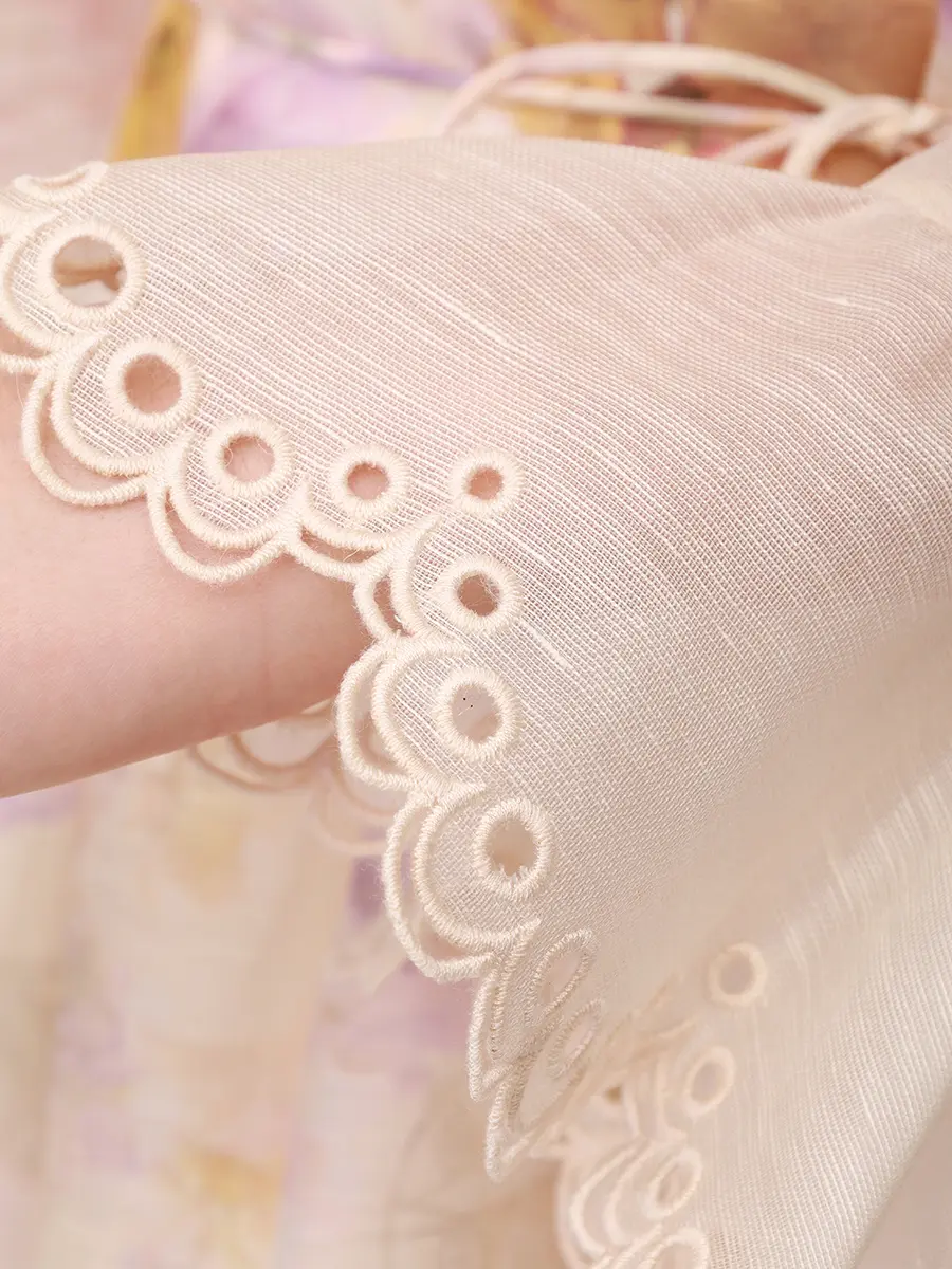 Платье из шелка и льна ZIMMERMANN 4693DF252/PSFL Цветочный принт  Фото 6