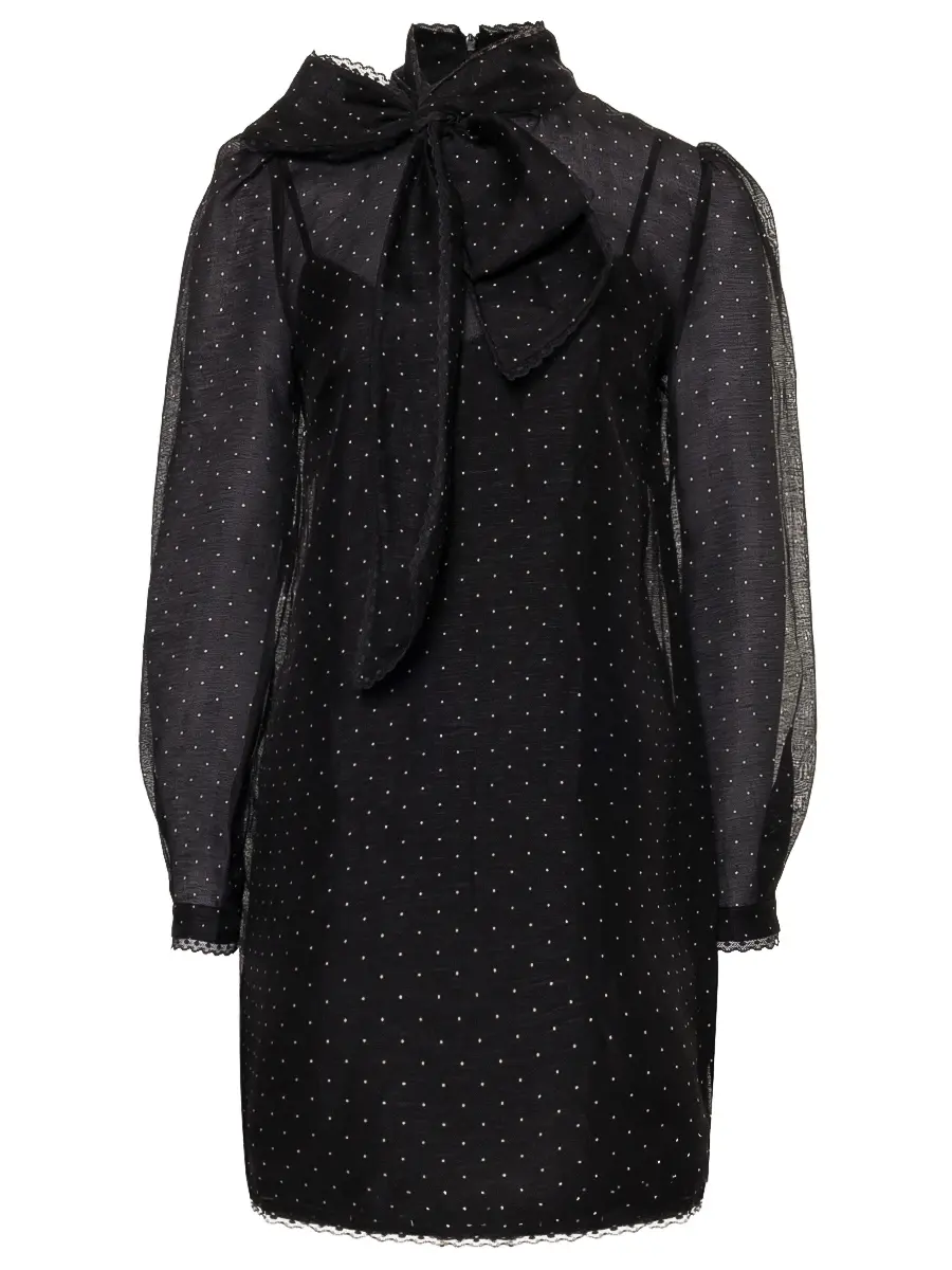 Платье из шелка и льна ZIMMERMANN 5414DF253/BDT Горох 