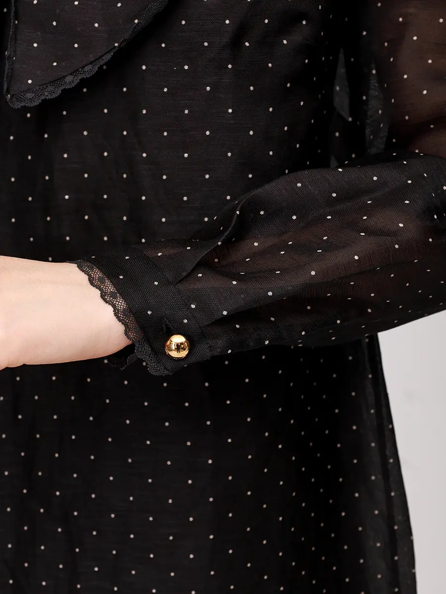 Платье из шелка и льна ZIMMERMANN 5414DF253/BDT Горох  Фото 5