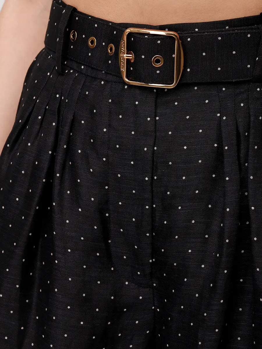 Брюки из шелка и льна ZIMMERMANN 5526PF253/BDT Горох  Фото 5