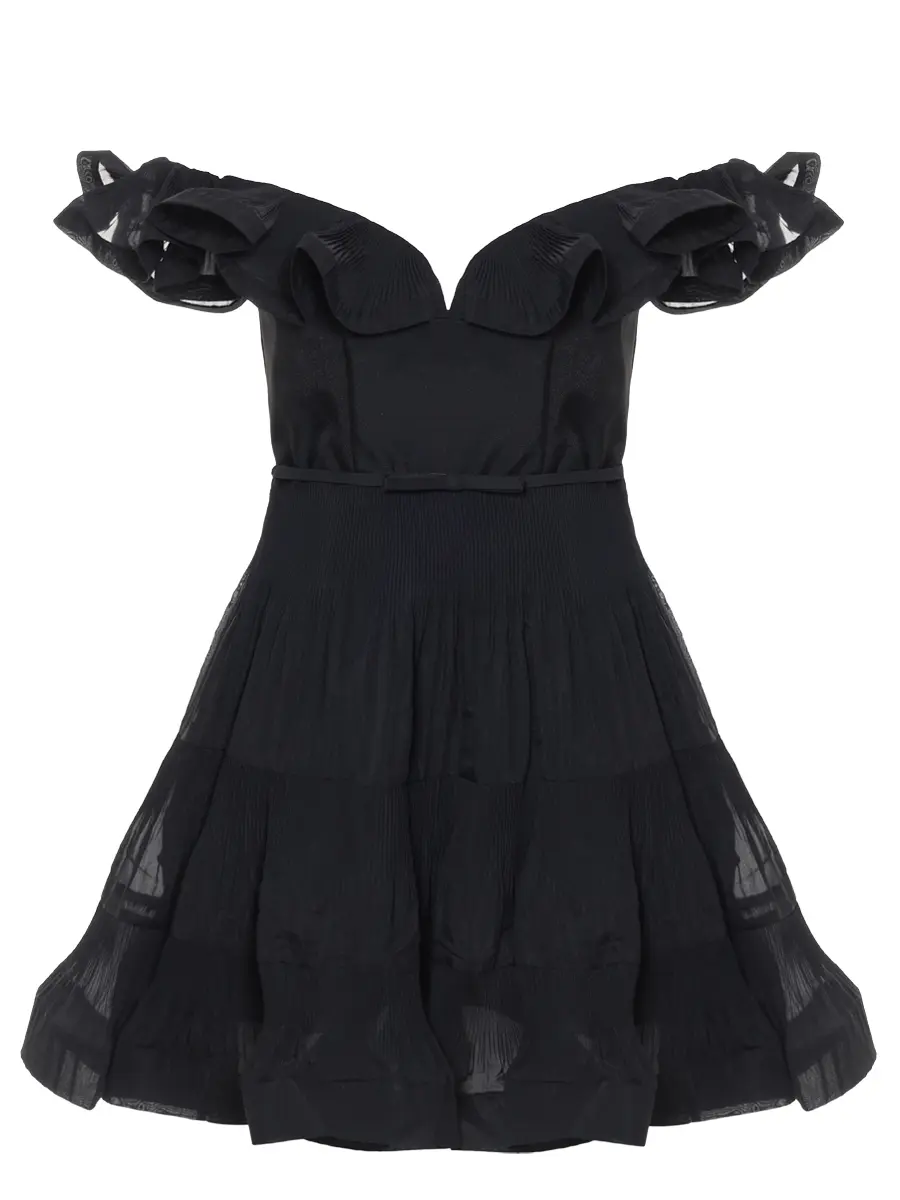 Платье однотонное ZIMMERMANN 2479DF25R/BLK Черный 