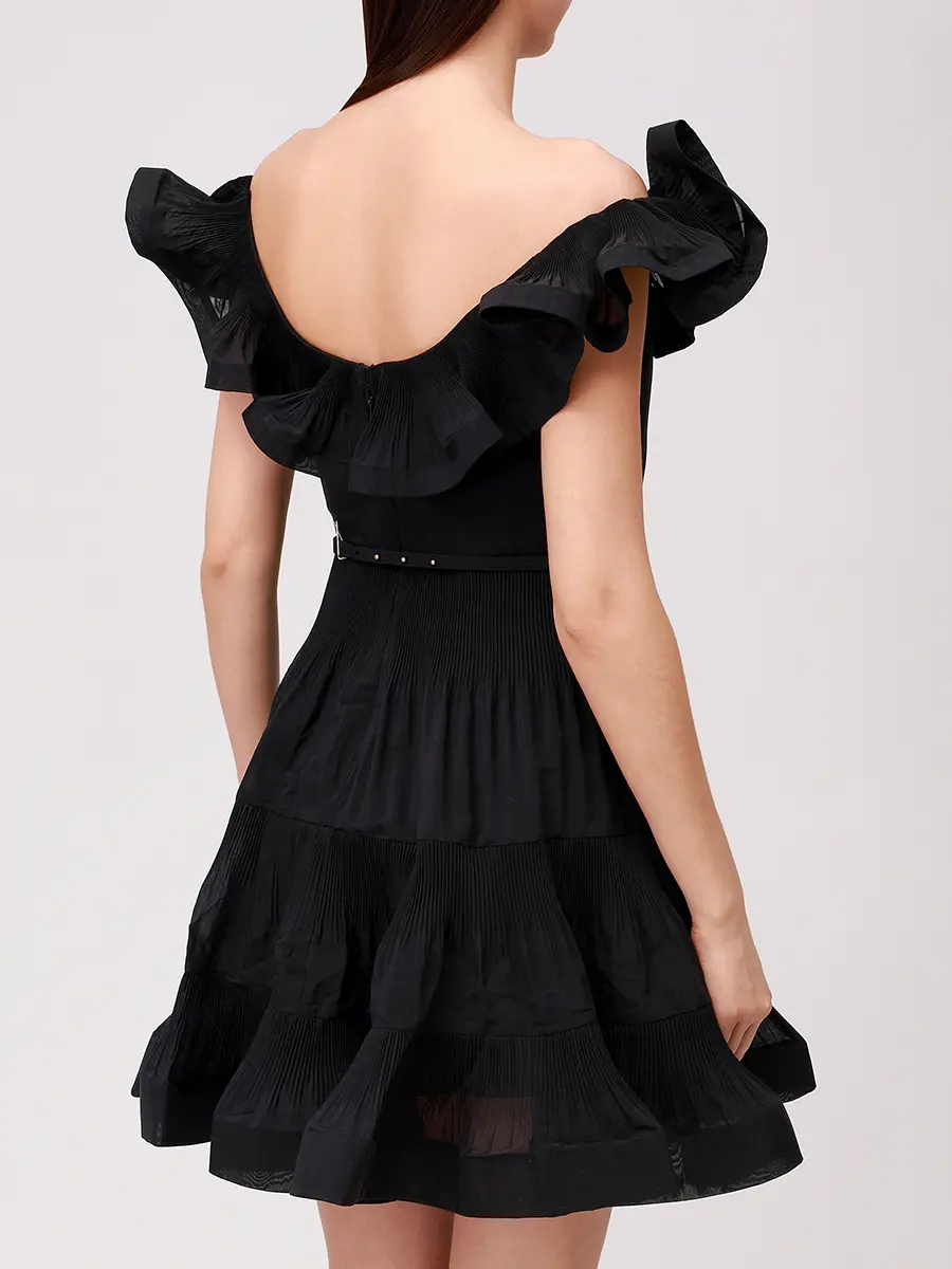 Платье однотонное ZIMMERMANN 2479DF25R/BLK Черный  Фото 3