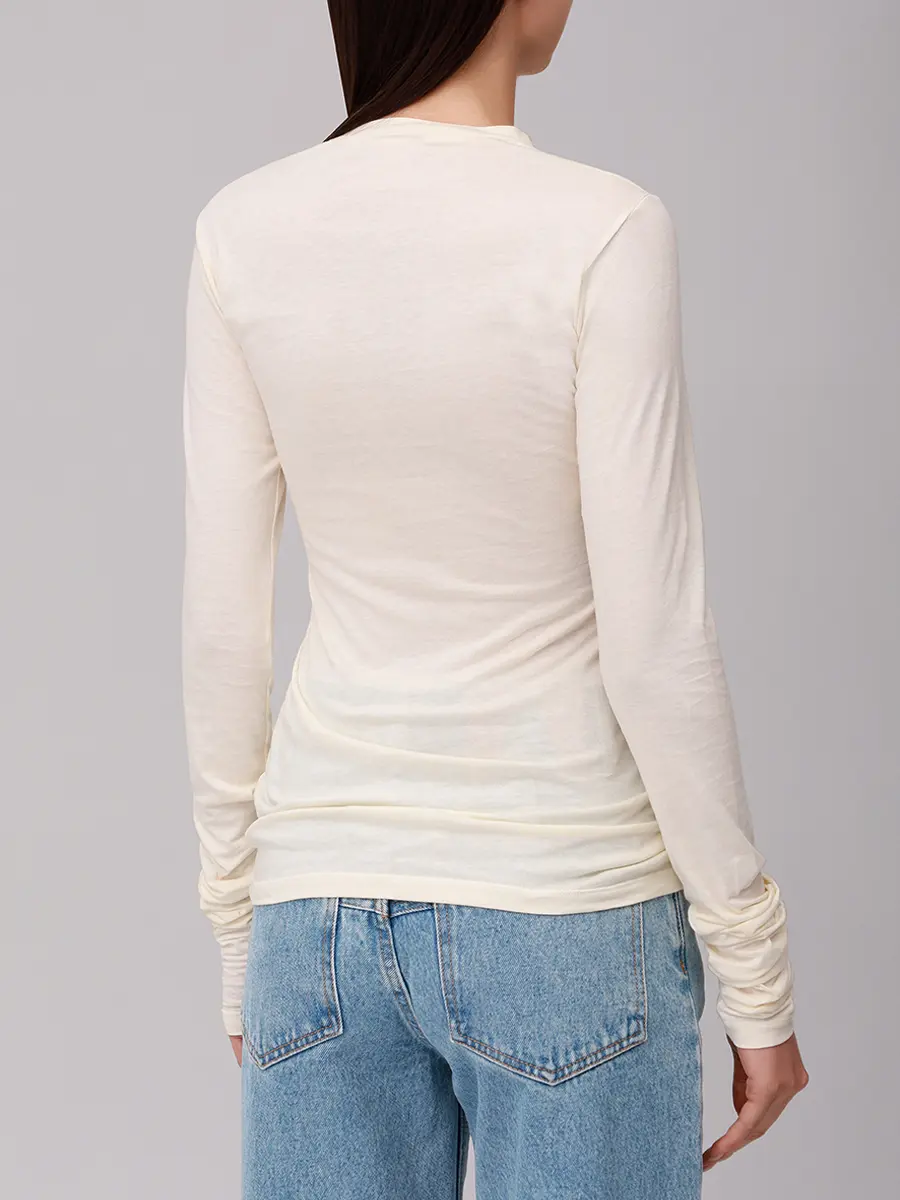 Лонгслив хлопковый DARKPARK WJE21 FAC105/0017 Кремовый  Фото 3