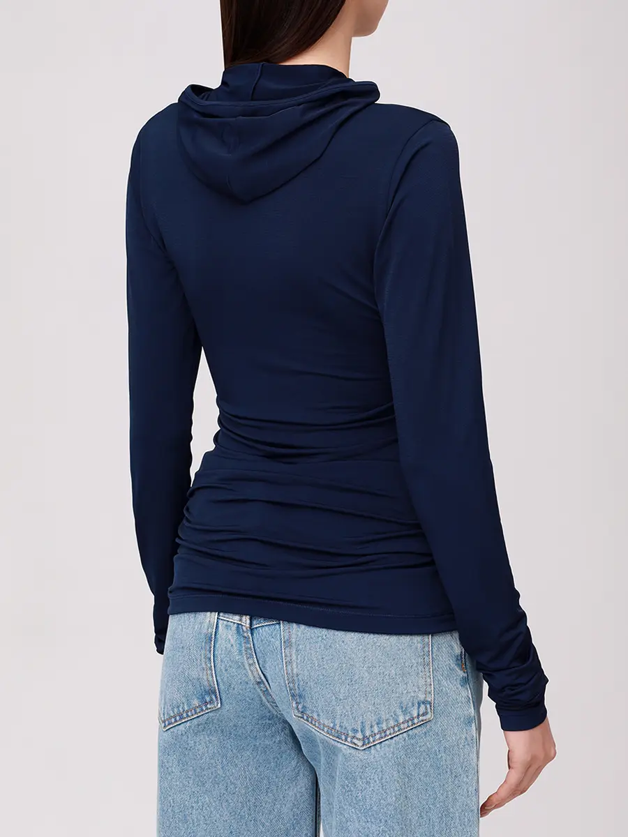 Лонгслив с капюшоном DARKPARK WJE22 FAC33 /0051 Синий  Фото 4