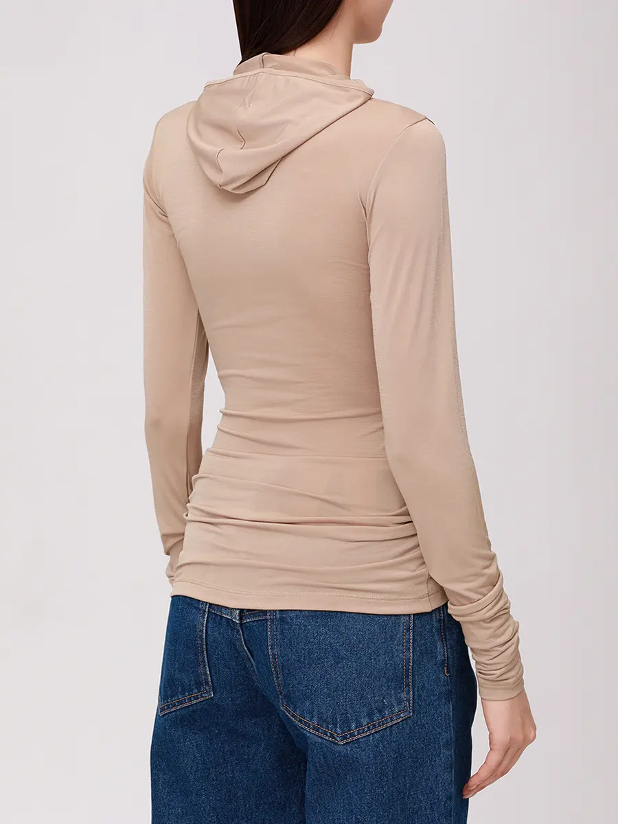 Лонгслив с капюшоном DARKPARK WJE22 FAC33 /0083 Бежевый  Фото 4