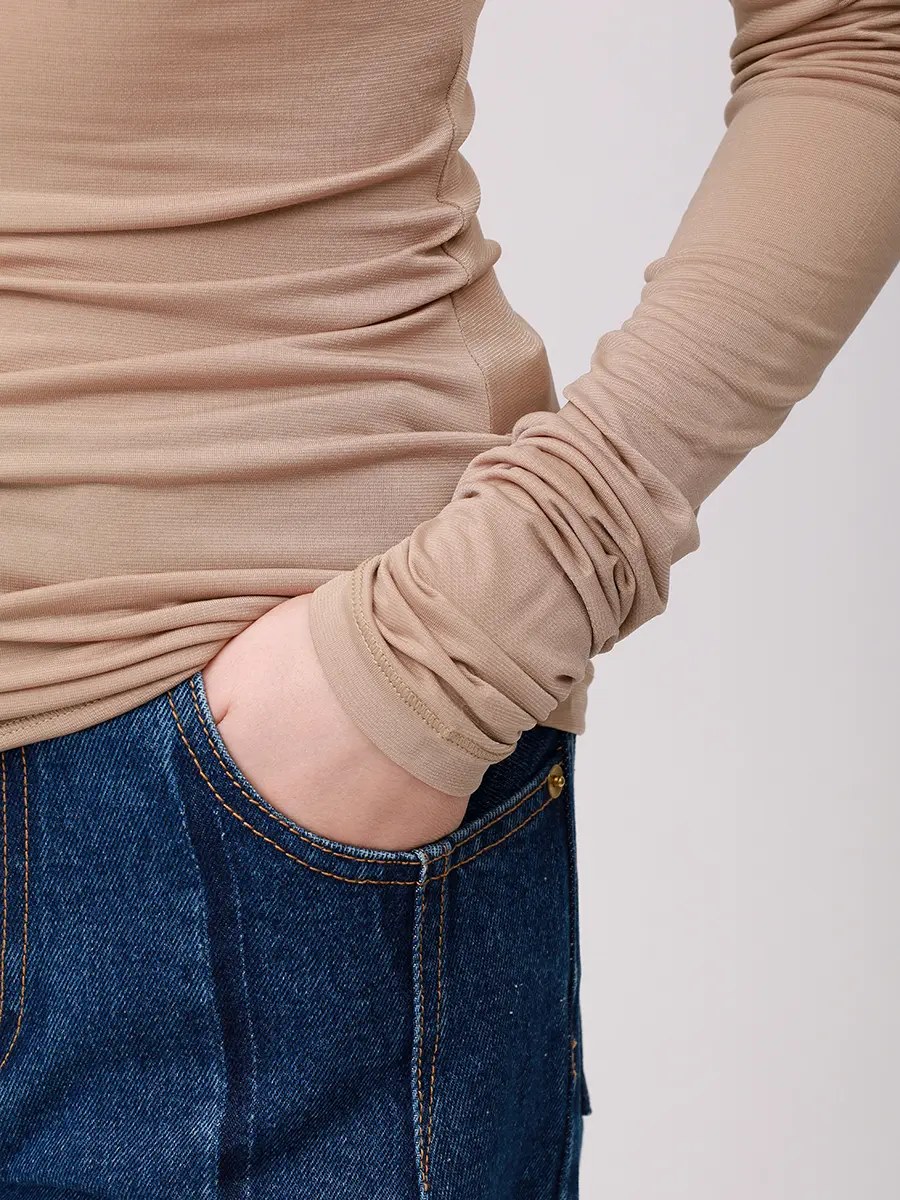 Лонгслив с капюшоном DARKPARK WJE22 FAC33 /0083 Бежевый  Фото 6